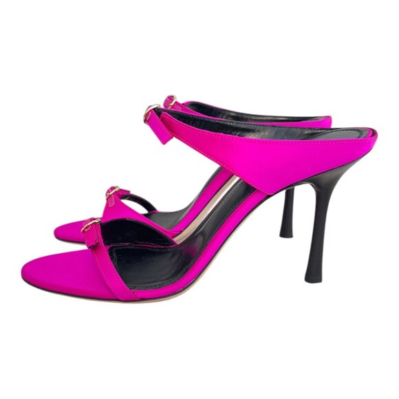 Victoria Beckham 90 Jordy Mule Sandals Stilettos in Hot Pink | Fuchsia | Size 8 - Picture 3 of 10